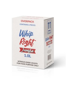 WhipRight 1.0L Jumbo 680G Cylinder Tank Carton (6 Cylinders)
