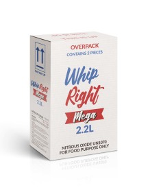 WhipRight 2.2L Mega 1,360G Cylinder Tank Carton (2 Cylinders)