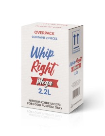 WhipRight 2.2L Mega 1,360G Cylinder Tank Carton (2 Cylinders)